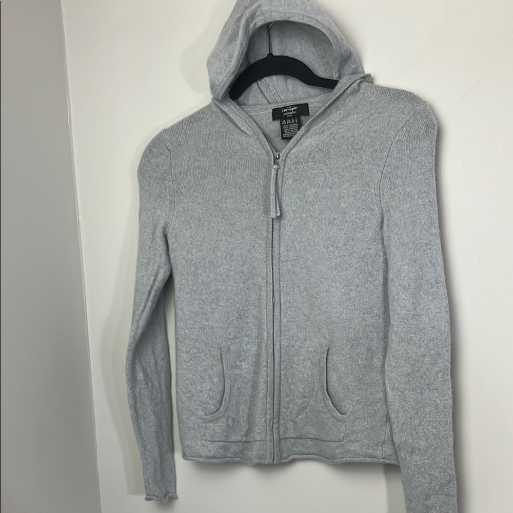 Lord & Taylor 100% cashmere zip up hoodie sweater